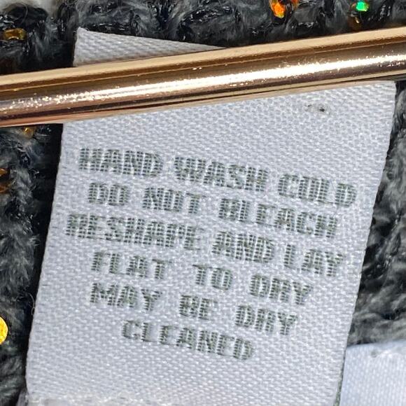 Soft Surroundings Womens Petite Medium Gray Tunic Sweater Gold Sequins V Neck - Picture 8 of 8